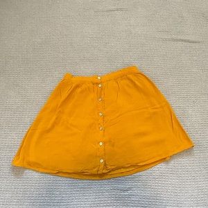 Forever 21 Mustard Yellow Button Up Mini Skirt